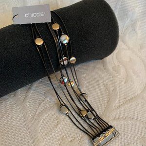 Chico's Erika Mixed Metals Circle Beads Bracelet